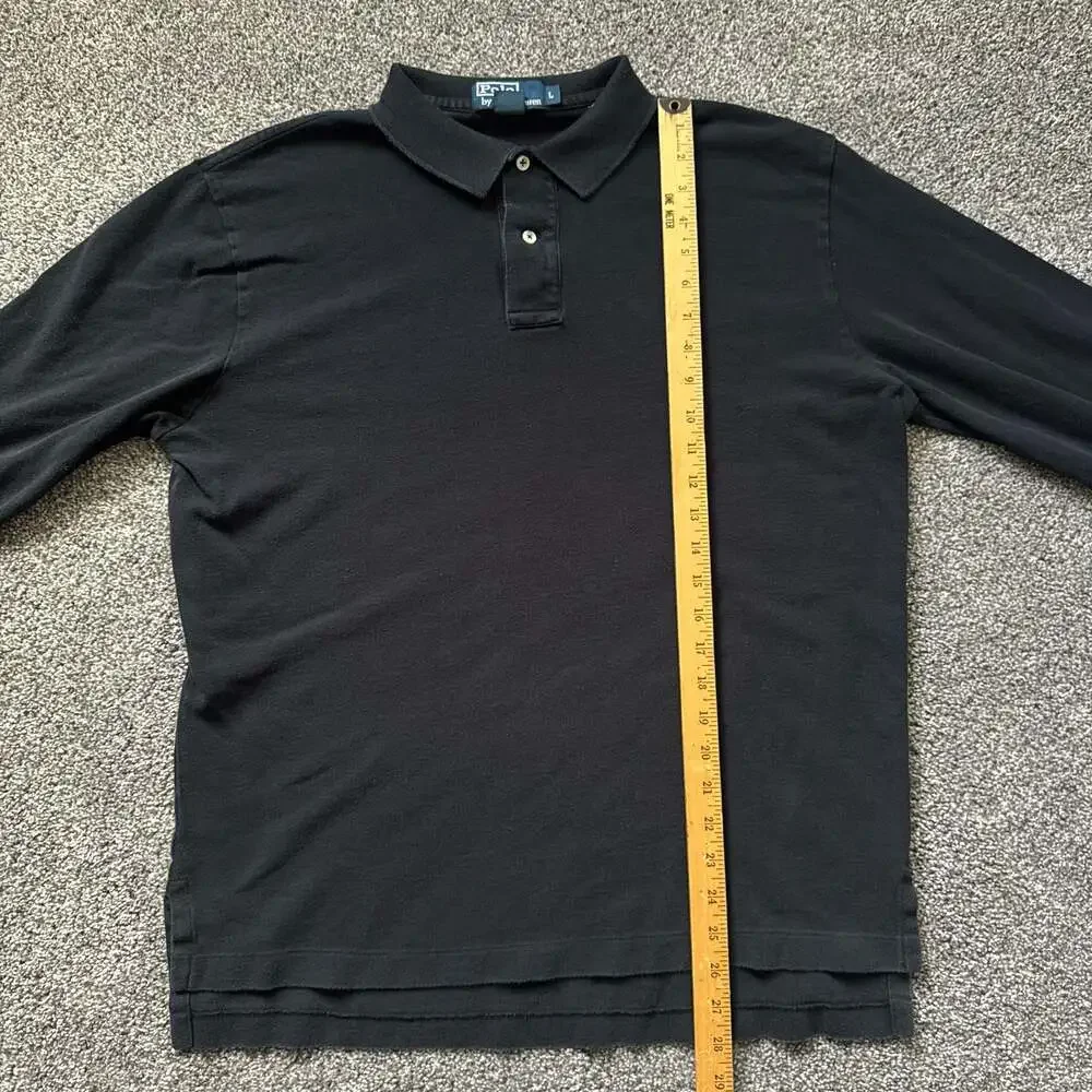 Polo Ralph Lauren Long Sleeve Mesh Polo Shirt Black Red Pony Logo Men’s Large